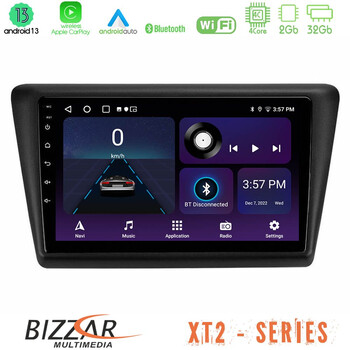 Bizzar xt2 Series 4core Android13 2+32gb Skoda Rapid 2013-2017 Navigation Multimedia Tablet 9 u-xt2-Sk1067