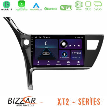Bizzar xt2 Series 4core Android13 2+32gb Toyota Corolla 2017-2018 Navigation Multimedia Tablet 10 u-xt2-Ty0158