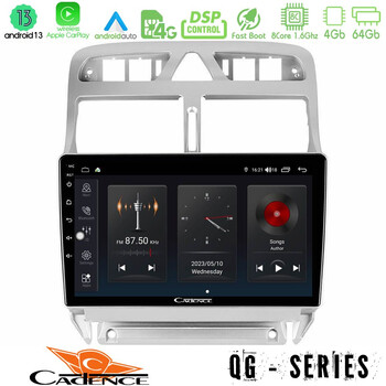 Cadence qg Series 8core Android13 4+64gb Peugeot 307 2002-2008 Navigation Multimedia Tablet 9 u-qg-Pg0655