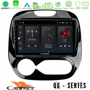 Cadence qg Series 8core Android13 4+64gb Renault Captur 2013-2019 (Auto ac) Navigation Multimedia Tablet 9 u-qg-Rn748a