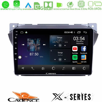 Cadence x Series Suzuki Alto &Amp; Nissan Pixo 8core Android12 4+64gb Navigation Multimedia Tablet 9 u-x-Sz0423