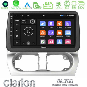 Clarion Gl700 Lite Series Opel Corsa C/combo c 8core Android11 2+32gb Navigation Multimedia Tablet 9″ με Carplay &Amp; Android Auto u-G72l-Op1707