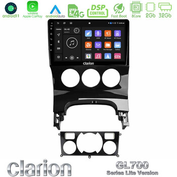 Clarion Gl700 Lite Series 8core Android11 2+32gb Peugeot 3008 Auto a/c Navigation Multimedia Tablet 9 με Carplay &Amp; Android Auto u-G72l-Pg0163