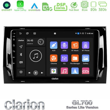 Clarion Gl700 Lite Series 8core Android11 2+32gb Skoda Kodiaq 2017-&Gt; Navigation Multimedia Tablet 10 με Carplay &Amp; Android Auto u-G72l-Sk0187