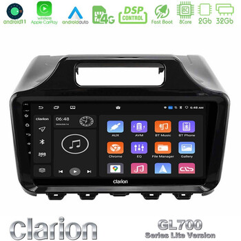 Clarion Gl700 Lite Series Toyota iq 2008 – 2015 8core Android11 2+32gb Navigation Multimedia Tablet 9″ με Carplay &Amp; Android Auto με Carplay &Amp; Android Auto u-G72l-Ty2197