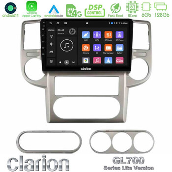 Clarion Gl700 Lite Series 8core Android11 6+128gb Nissan x-Trail 2003-2007 Navigation Multimedia Tablet 10 με Carplay &Amp; Android Auto u-G76l-Ns1502