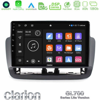Clarion Gl700 Lite Series 8core Android11 6+128gb Seat Ibiza 2012-2015 Navigation Multimedia Tablet 9 με Carplay &Amp; Android Auto u-G76l-St1832