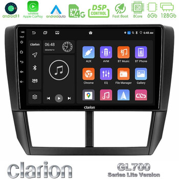 Clarion Gl700 Lite Series 8core Android11 6+128gb Subaru Forester Navigation Multimedia Tablet 9 με Carplay &Amp; Android Auto u-G76l-Su0299