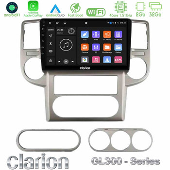 Clarion Gl300 Series 4core Android11 2+32gb Nissan x-Trail 2003-2007 Navigation Multimedia Tablet 10 με Carplay &Amp; Android Auto u-gl3-Ns1502