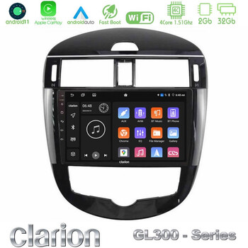Clarion Gl300 Series 4core Android11 2+32gb Nissan Pulsar 2015-2018 Navigation Multimedia Tablet 9 με Carplay &Amp; Android Auto u-gl3-Ns2244