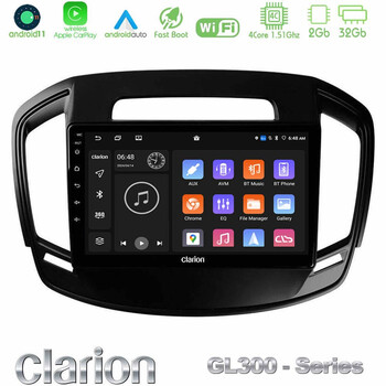 Clarion Gl300 Series 4core Android11 2+32gb Opel Insignia 2014-2017 Navigation Multimedia Tablet 9 με Carplay &Amp; Android Auto u-gl3-Op0064