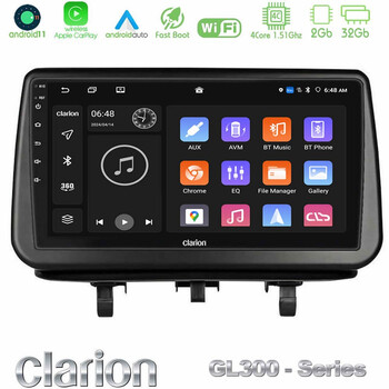 Clarion Gl300 Series Opel Meriva b 2010-2017 4core Android11 2+32gb Navigation Multimedia Tablet 9″ με Carplay &Amp; Android Auto u-gl3-Op1342