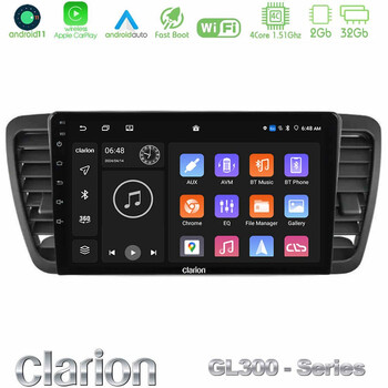 Clarion Gl300 Series 4core Android11 2+32gb Subaru Legacy/outback 2002-2008 Navigation Multimedia Tablet 9 με Carplay &Amp; Android Auto u-gl3-Su0969