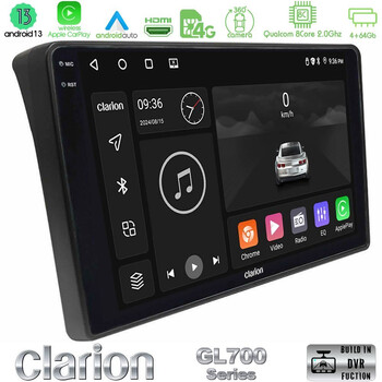 Clarion Gl700 Series 8core Android13 4+64gb Fiat Ducato/citroen Jumper/peugeot Boxer Navigation Multimedia Tablet 9 με Carplay &Amp; Android Auto u-gl7-Ft483