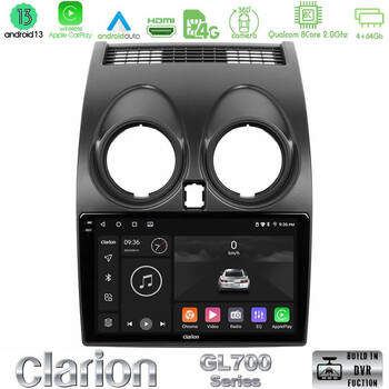 Clarion Gl700 Series 8core Android13 4+64gb Nissan Qashqai j10 Navigation Multimedia Tablet 9 με Carplay &Amp; Android Auto u-gl7-Ns0264