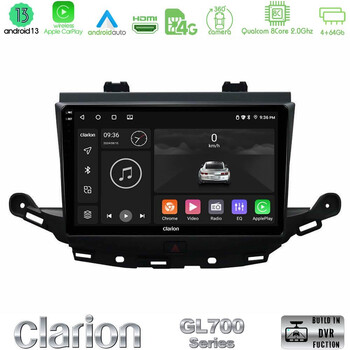 Clarion Gl700 Series 8core Android13 4+64gb Opel Astra k 2015-2019 Navigation Multimedia Tablet 9 με Carplay &Amp; Android Auto u-gl7-Op0113