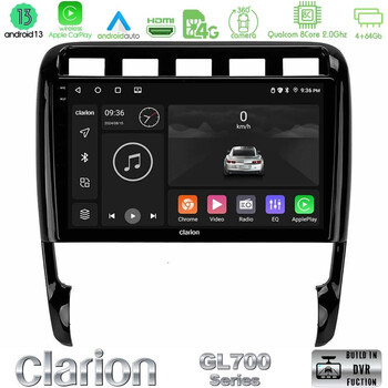 Clarion Gl700 Series 8core Android13 4+64gb Porsche Cayenne 2003-2010 Navigation Multimedia Tablet 9 με Carplay &Amp; Android Auto u-gl7-Pc0956