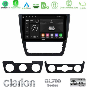 Clarion Gl700 Series 8core Android13 4+64gb Skoda Yeti 2009-&Gt; Navigation Multimedia Tablet 10 με Carplay &Amp; Android Auto u-gl7-Sk0151
