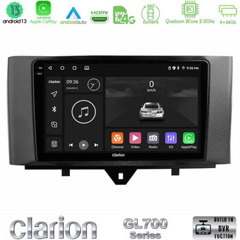 Clarion Gl700 Series 8core Android13 4+64gb Smart 451 Facelift Navigation Multimedia Tablet 9 με Carplay &Amp; Android Auto u-gl7-Sm0831