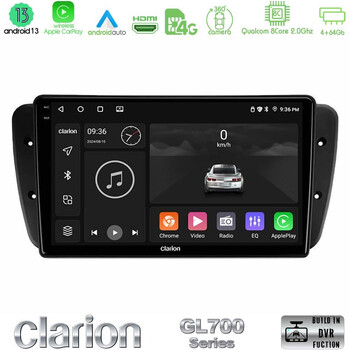 Clarion Gl700 Series 8core Android13 4+64gb Seat Ibiza 2008-2012 Navigation Multimedia Tablet 9 με Carplay &Amp; Android Auto u-gl7-St0499