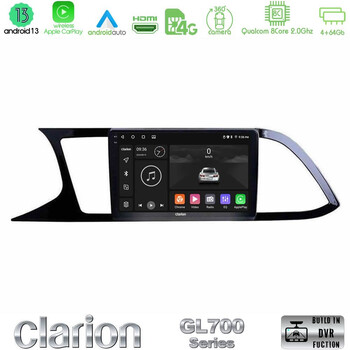 Clarion Gl700 Series 8core Android13 4+64gb Seat Leon 2013 – 2019 Navigation Multimedia Tablet 9 με Carplay &Amp; Android Auto u-gl7-St0790