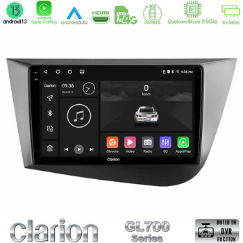 Clarion Gl700 Series 8core Android13 4+64gb Seat Leon Navigation Multimedia Tablet 9 με Carplay &Amp; Android Auto u-gl7-St0839