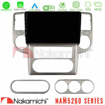 Nakamichi Nam5260 Series 4core Android12 4+64gb Nissan x-Trail 2003-2007 Navigation Multimedia Tablet 10 με Carplay &Amp; Android Auto u-n44-Ns1502