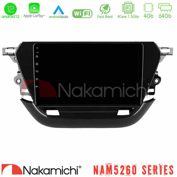 Nakamichi Nam5260 Series 4core Android12 4+64gb Opel Corsa f 2019-2023 Navigation Multimedia Tablet 9 με Carplay &Amp; Android Auto u-n44-Op1740