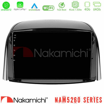 Nakamichi Nam5260 Series 4core Android12 4+64gb Renault Koleos 2007-2015 Navigation Multimedia Tablet 9 με Carplay & Android Auto u-n44-Rn0440