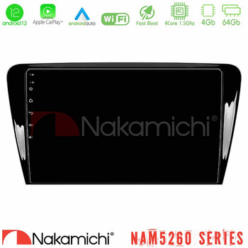 Nakamichi Nam5260 Series 4core Android12 4+64gb Skoda Octavia 7 Navigation Multimedia Tablet 10 με Carplay & Android Auto u-n44-Sk007
