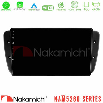 Nakamichi Nam5260 Series 4core Android12 4+64gb Seat Ibiza 2008-2012 Navigation Multimedia Tablet 9 με Carplay & Android Auto u-n44-St0499