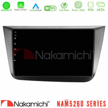 Nakamichi Nam5260 Series 4core Android12 4+64gb Seat Altea 2004-2015 Navigation Multimedia Tablet 9 με Carplay & Android Auto u-n44-St0840