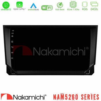 Nakamichi Nam5260 Series 4core Android12 4+64gb Seat Arona/ibiza Navigation Multimedia Tablet 9 με Carplay & Android Auto u-n44-St0888