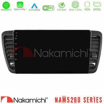 Nakamichi Nam5260 Series 4core Android12 4+64gb Subaru Legacy/outback 2002-2008 Navigation Multimedia Tablet 9 με Carplay & Android Auto u-n44-Su0969