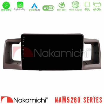 Nakamichi Nam5260 Series 4core Android12 4+64gb Toyota Corolla 2002-2006 Navigation Multimedia Tablet 9 με Carplay & Android Auto u-n44-Ty0254
