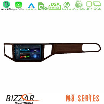 Bizzar m8 Series vw Sportsvan 2014-2020 8core Android13 4+32gb Navigation Multimedia Tablet 9 (Ξύλινη Απόχρωση) u-m8-Vw0135br