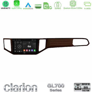 Clarion Gl700 Series 8core Android13 4+64gb vw Sportsvan 2014-2020 Navigation Multimedia Tablet 9 (Ξύλινη Απόχρωση) με Carplay &Amp; Android Auto u-gl7-Vw0135br