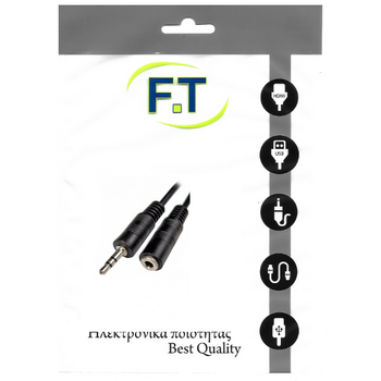 FTT16-013 3.5mm JACK ΑΡΣΕΝΙΚΟ - 3.5mm JACK ΘΗΛΥΚΟ 2.5Μ (ΕΠΙΧΡΥΣΟ)