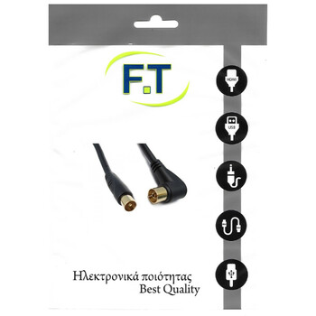FTT16-211 BLACK Καλωδίωση TV-VIDEO Αρσ-Γωνιακό Θηλ RF 3c2v 1.5M