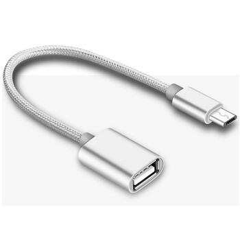 FTT4-053 ΚΑΛΩΔΙΟ Micro USB-OTG 14cm Ασημί