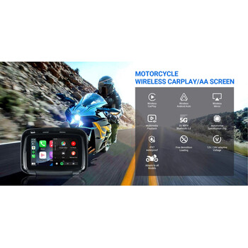 CARMEDIA CMM200 5” IPX7 WIRELESS CARPLAY MONITOR FOR MOTO