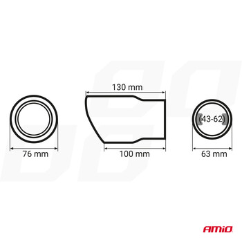 02348/AM ΑΚΡΟ (ΜΠΟΥΚΑ) ΕΞΑΤΜΙΣΗΣ MT017 43-62mm (ΜΗΚΟΣ: 130mm) AMiO - 1 τεμ.