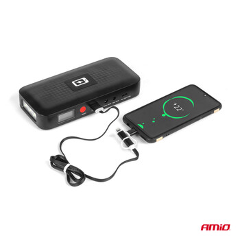 04055/AM ΕΚΚΙΝΗΤΗΣ ΜΠΑΤΑΡΙΑΣ - STARTER POWERBANK 12V 4000mAh 800A  ΜΕ ΟΘΟΝΗ LCD & ΑΣΥΡΜΑΤΗ ΦΟΡΤΙΣΗ ΑΜΙΟ - 1 τεμ.