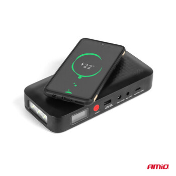 04055/AM ΕΚΚΙΝΗΤΗΣ ΜΠΑΤΑΡΙΑΣ - STARTER POWERBANK 12V 4000mAh 800A  ΜΕ ΟΘΟΝΗ LCD & ΑΣΥΡΜΑΤΗ ΦΟΡΤΙΣΗ ΑΜΙΟ - 1 τεμ.