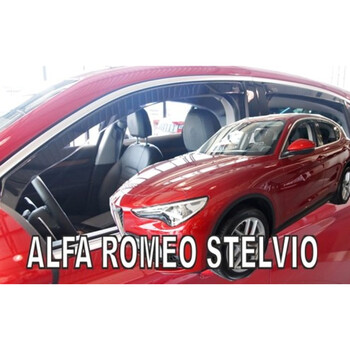 ΑΝΕΜ.SET10118 ΑΝΕΜΟΘΡΑΥΣΤΕΣ ΓΙΑ ALFA ROMEO STELVIO 5D 2017+ ΣΕΤ ΑΥΤΟΚΙΝΗΤΟΥ ΑΠΟ ΕΥΚΑΜΠΤΟ ΦΙΜΕ ΠΛΑΣΤΙΚΟ HEKO - 4 ΤΕΜ.