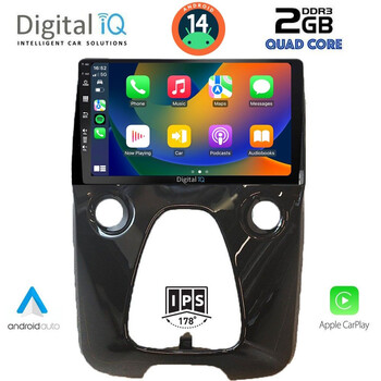 DIGITAL IQ BXC 3708_CPAA A/C (10inc) MULTIMEDIA TABLET for CITROEN C1-PEUGEOT 108-TOYOTA AYGO mod. 2014-2022