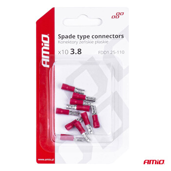 03060/AM ΦΙΣΑΚΙΑ ΘΗΛΥΚΑ ΚΟΚΚΙΝΑ FDD1 1,25-110 /10A/ 3,8mm ΑΜΟ - 10 ΤΕΜ.