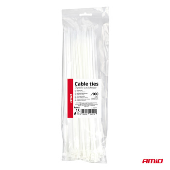 04311/AM ΔΕΜΑΤΙΚΑ/ΔΕΤΙΚΑ ΚΑΛΩΔΙΩΝ TIE WRAP (ΤΑΙΡΑΠ) 4.8 x 300mm (ΛΕΥΚΟ) - 100 ΤΕΜ.