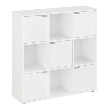 Βιβλιοθήκη Bookel pakoworld σε λευκή απόχρωση 88.5x27.5x89.3εκ