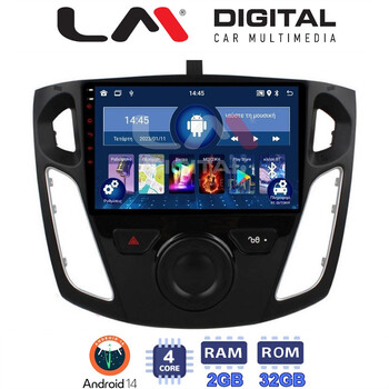 LM Digital - LM ZL4150 GPS Οθόνη OEM Multimedia Αυτοκινήτου για FORD FOCUS 2015>2018 (BT/GPS/WIFI) electriclife